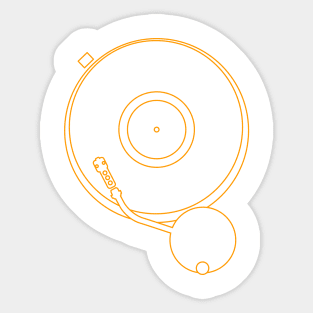 minimalist gold record player turntable Sticker